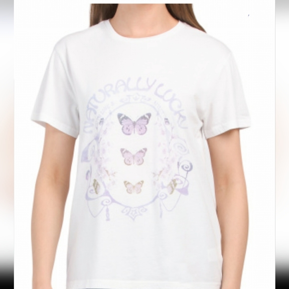 Lucky Brand Naturally Lucky Boyfriend Tee Size Large - Picture 2 of 16